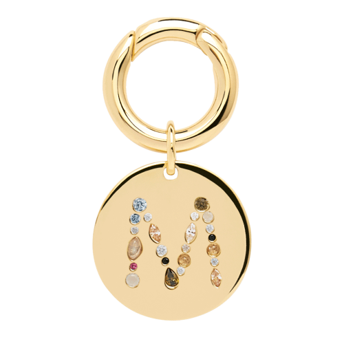  Γράμμα M κρεμαστό για ζωάκια από ασήμι 925 με επιχρύσωμα 18Κ