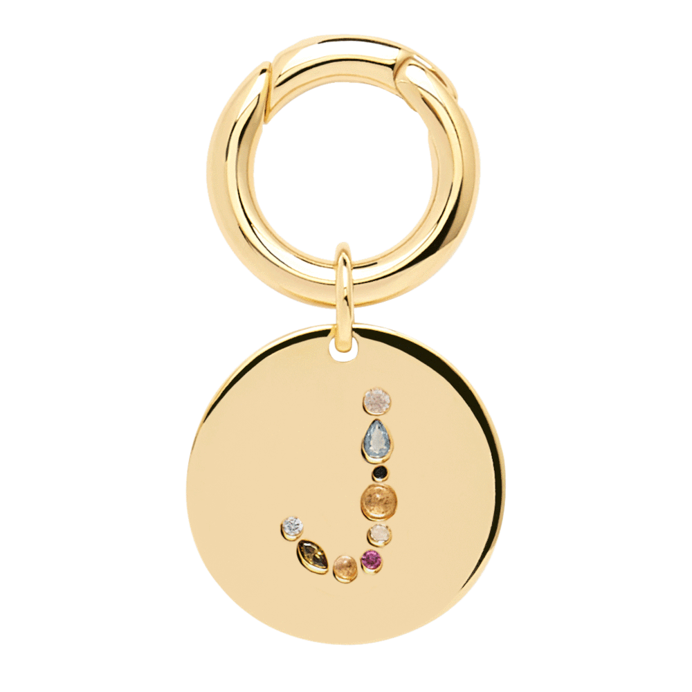  Γράμμα J κρεμαστό για ζωάκια από ασήμι 925 με επιχρύσωμα 18Κ