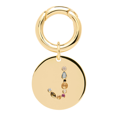  Γράμμα J κρεμαστό για ζωάκια από ασήμι 925 με επιχρύσωμα 18Κ