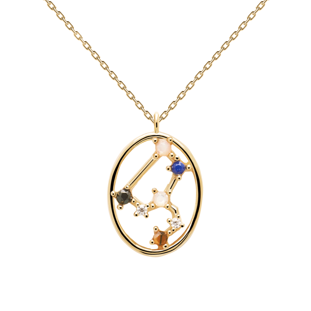  CONSTELLATIONS LEO ZODIAC Γυναικείο Κολιέ Επίχρυσο 18k Ασήμι 925 CO01-348-U