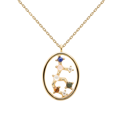  CONSTELLATIONS VIRGO ZODIAC Γυναικείο Κολιέ Επίχρυσο 18k Ασήμι 925 CO01-349-U