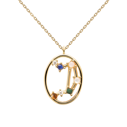  CONSTELLATIONS LIBRA ZODIAC Γυναικείο Κολιέ Επίχρυσο 18k Ασήμι 925 CO01-350-U