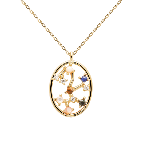  CONSTELLATIONS SAGITTARIUS ZODIAC Γυναικείο Κολιέ Επίχρυσο 18k Ασήμι 925 CO01-352-U