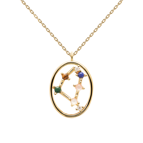  CONSTELLATIONS CAPRICORN ZODIAC Γυναικείο Κολιέ Επίχρυσο 18k Ασήμι 925 CO01-353-U