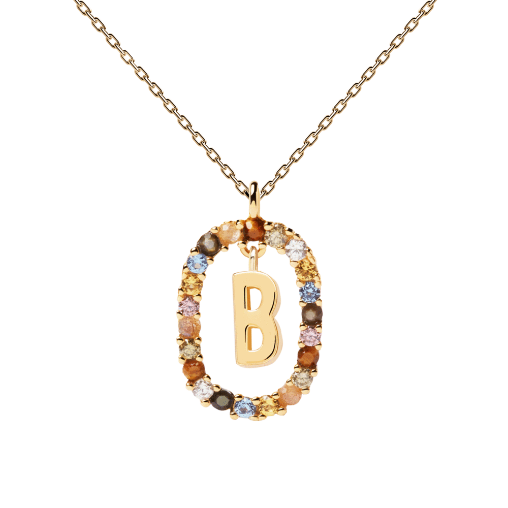  LETTER B Γυναικείο Κολιέ Επίχρυσο 18k Ασήμι 925 CO01-261-U