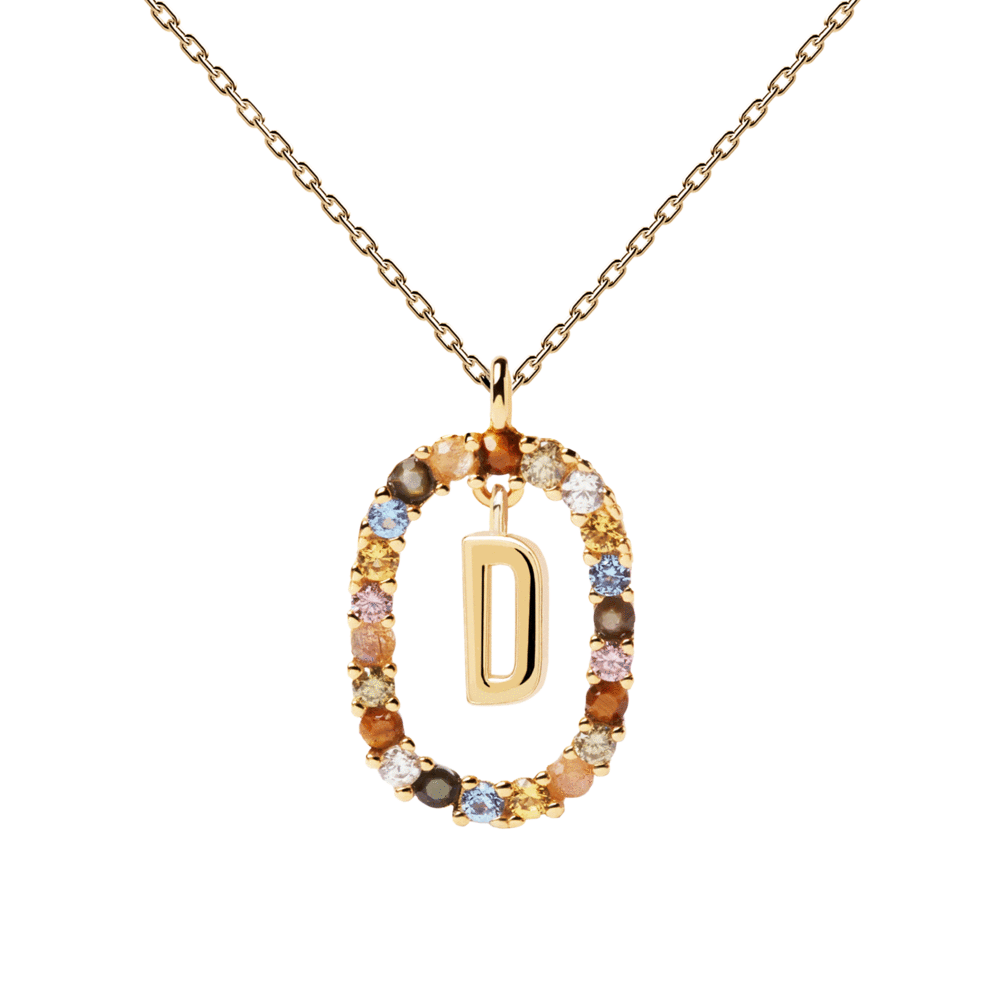  LETTER D Γυναικείο Κολιέ Επίχρυσο 18k Ασήμι 925 CO01-263-U