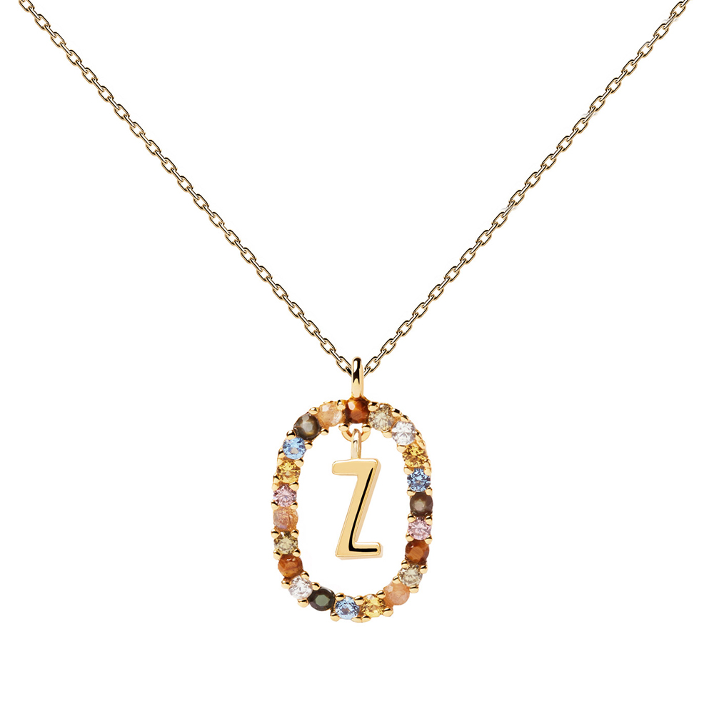  LETTER Z Γυναικείο Κολιέ Επίχρυσο 18k Ασήμι 925 CO01-285-U