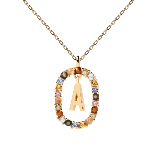  LETTER A Γυναικείο Κολιέ Επίχρυσο 18k Ασήμι 925 CO01-260-U