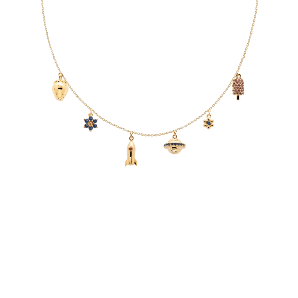  ΚΟΛΙΕ LES PETITES GOLD Ασήμι 925 CO01-238-U  